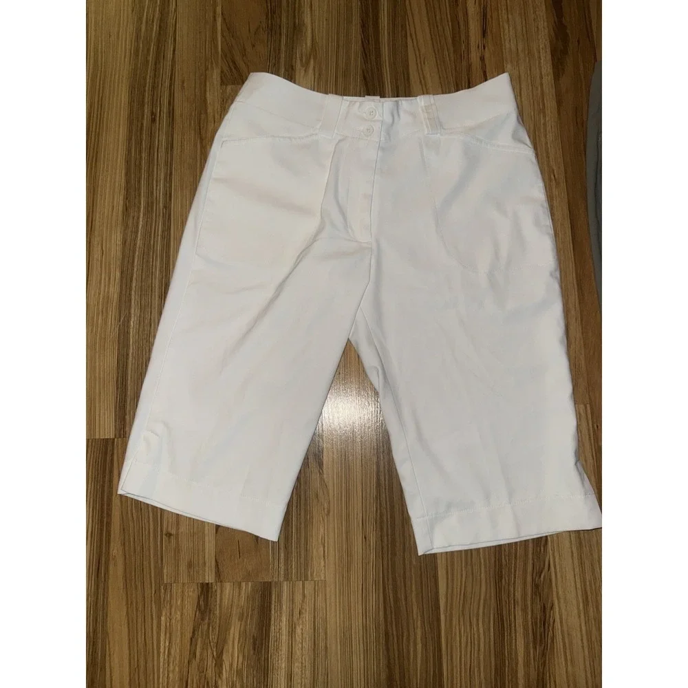 Nike‎ Golf Fit Dry Athletic Bermuda Shorts Women's Sz 4 Lot White Green